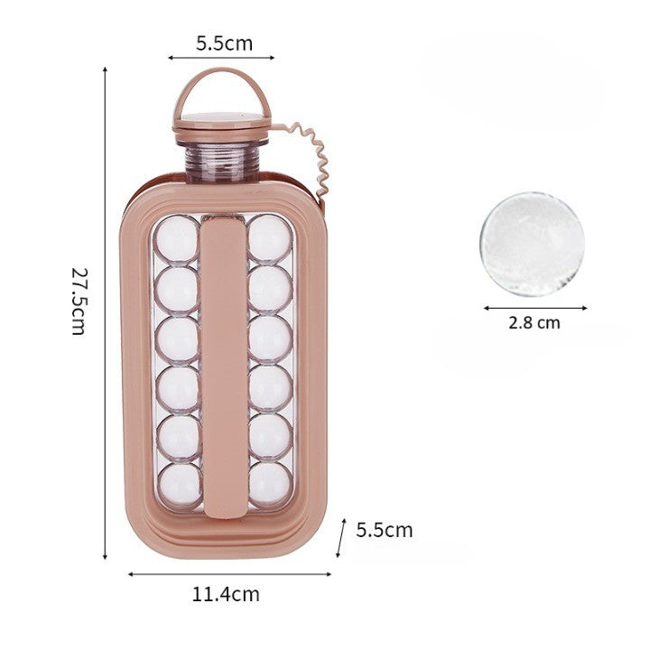 Forma pentru Gheata 2 in 1 Portabila, Flippy, sub Forma de Sticla, Sfere, Diametru 3 cm, Multifunctional, 17 Bilute, 27.5 x 11.4 x 5.5 cm, Culoare Roz Pal-5