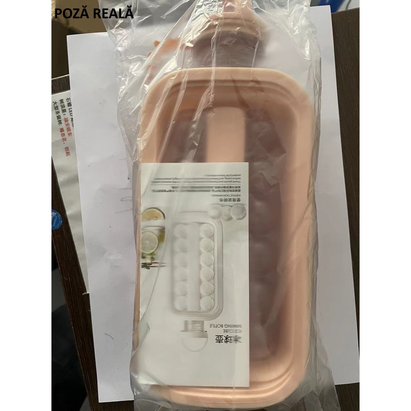 Forma pentru Gheata 2 in 1 Portabila, Flippy, sub Forma de Sticla, Sfere, Diametru 3 cm, Multifunctional, 17 Bilute, 27.5 x 11.4 x 5.5 cm, Culoare Roz Pal-6