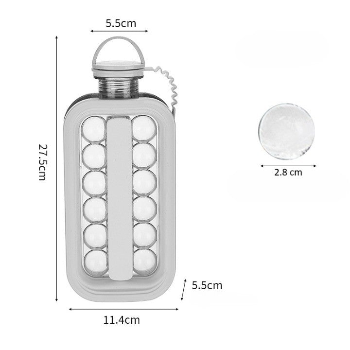 Forma pentru Gheata 2 in 1 Portabila, Flippy, Tavita sub Forma de Sticla, Diametru 3 cm, Multifunctional, 17 Bilute de Gheata, 27.5 x 11.4 x 5.5 cm, Culoare Alb-6