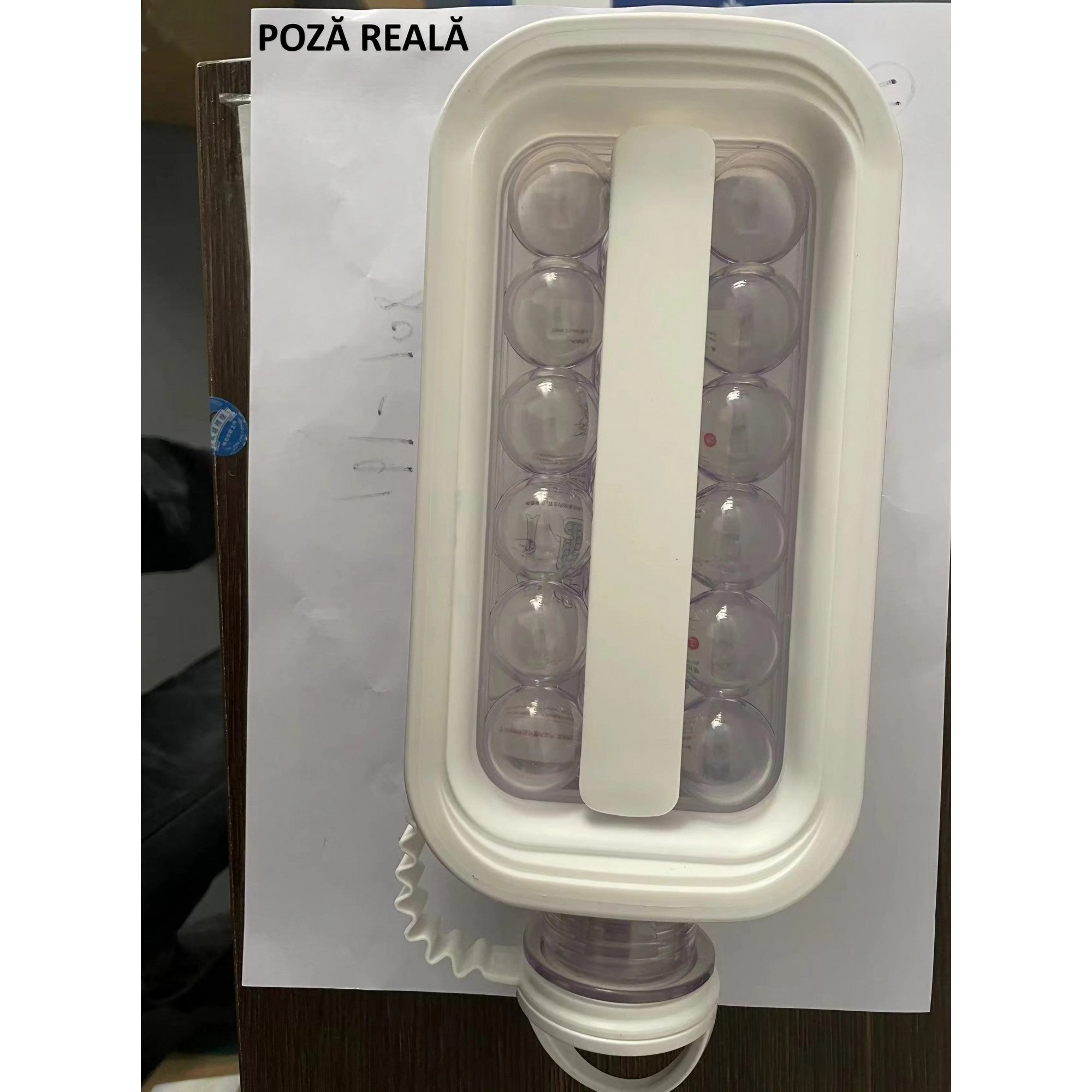 Forma pentru Gheata 2 in 1 Portabila, Flippy, Tavita sub Forma de Sticla, Diametru 3 cm, Multifunctional, 17 Bilute de Gheata, 27.5 x 11.4 x 5.5 cm, Culoare Alb-7