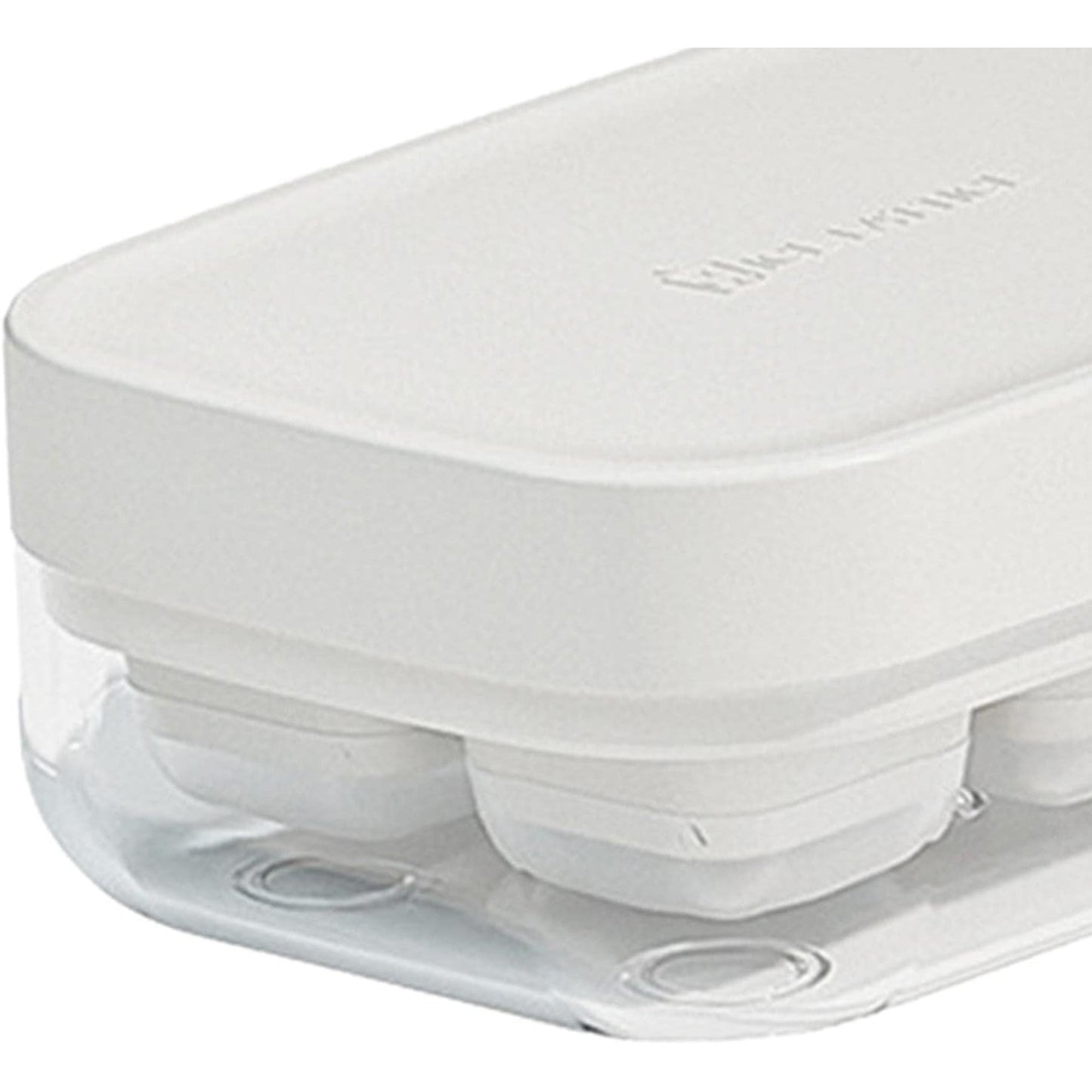 Forma pentru gheata cu presa Flippy, din silicon alimentar, 6 cuburi, caserola pentru depozitare, usor de folosit si curatat, 10.5 x 7.5 x 4.1 cm, alb-4