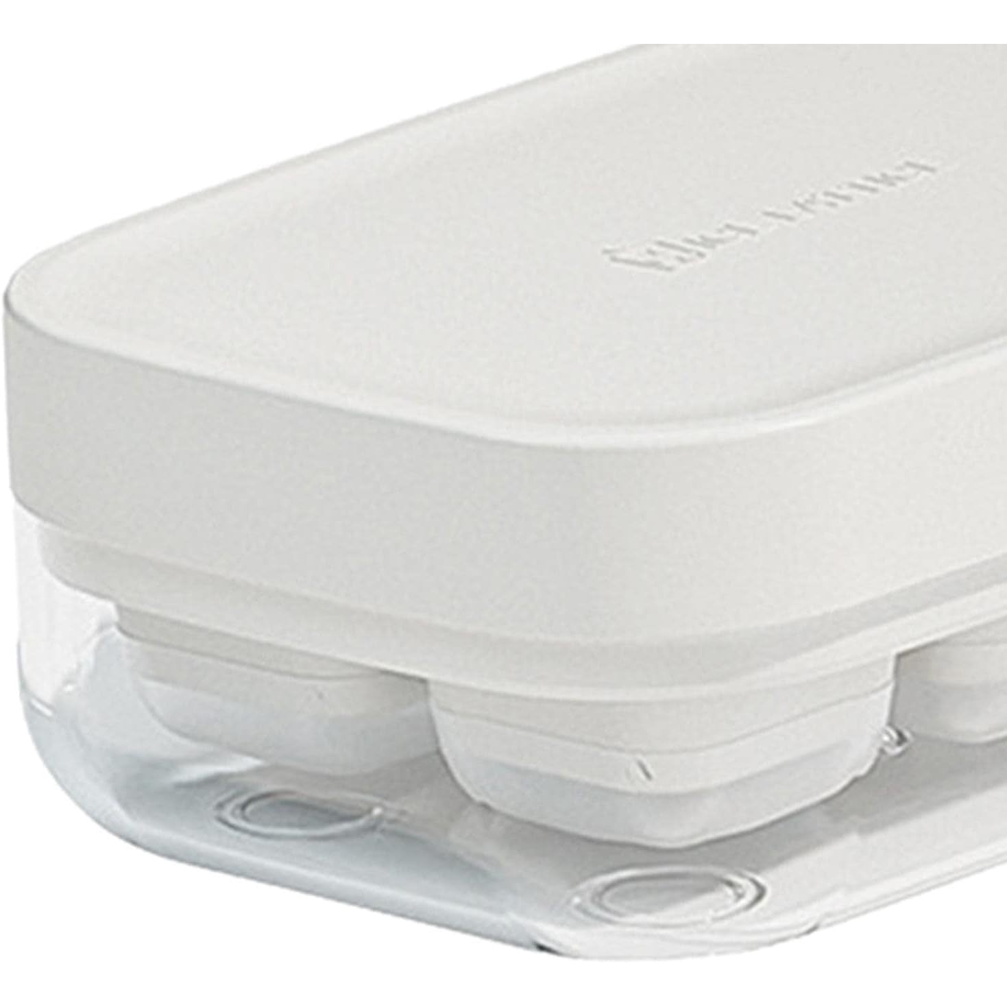 Forma pentru gheata cu presa Flippy, din silicon alimentar, 6 cuburi, caserola pentru depozitare, usor de folosit si curatat, 10.5 x 7.5 x 4.1 cm, alb-4