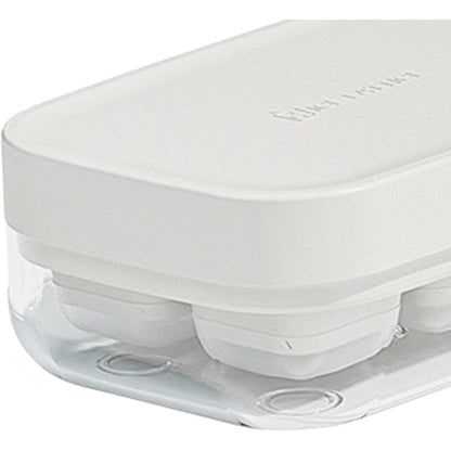 Forma pentru gheata cu presa Flippy, din silicon alimentar, 6 cuburi, caserola pentru depozitare, usor de folosit si curatat, 10.5 x 7.5 x 4.1 cm, alb-4