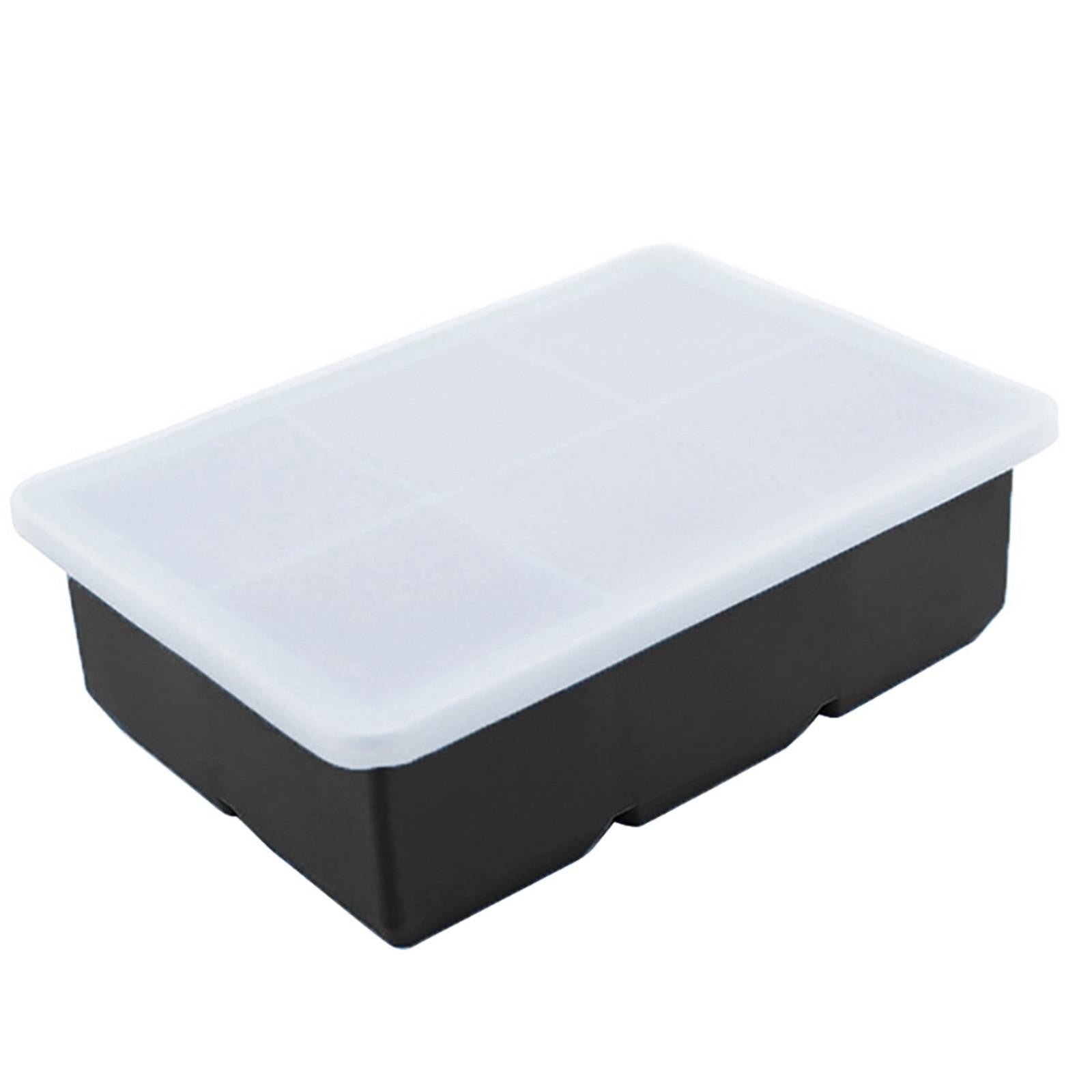 Forma pentru Gheata, Flippy, 6 Forme Patrate cu Capac, din Silicon, 17 x 12 x 6 cm, Negru-1
