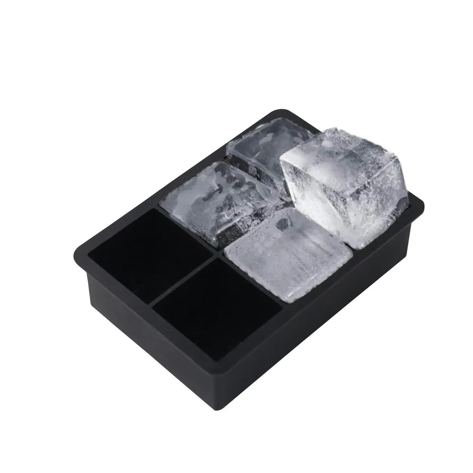 Forma pentru Gheata, Flippy, 6 Forme Patrate cu Capac, din Silicon, 17 x 12 x 6 cm, Negru-2