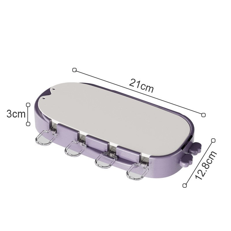 Forma pentru inghetata Flippy, 4 compartimente, forme cu animalute, materialsilicon si ABS, 21 x 12.8 x 3cm, mov-7