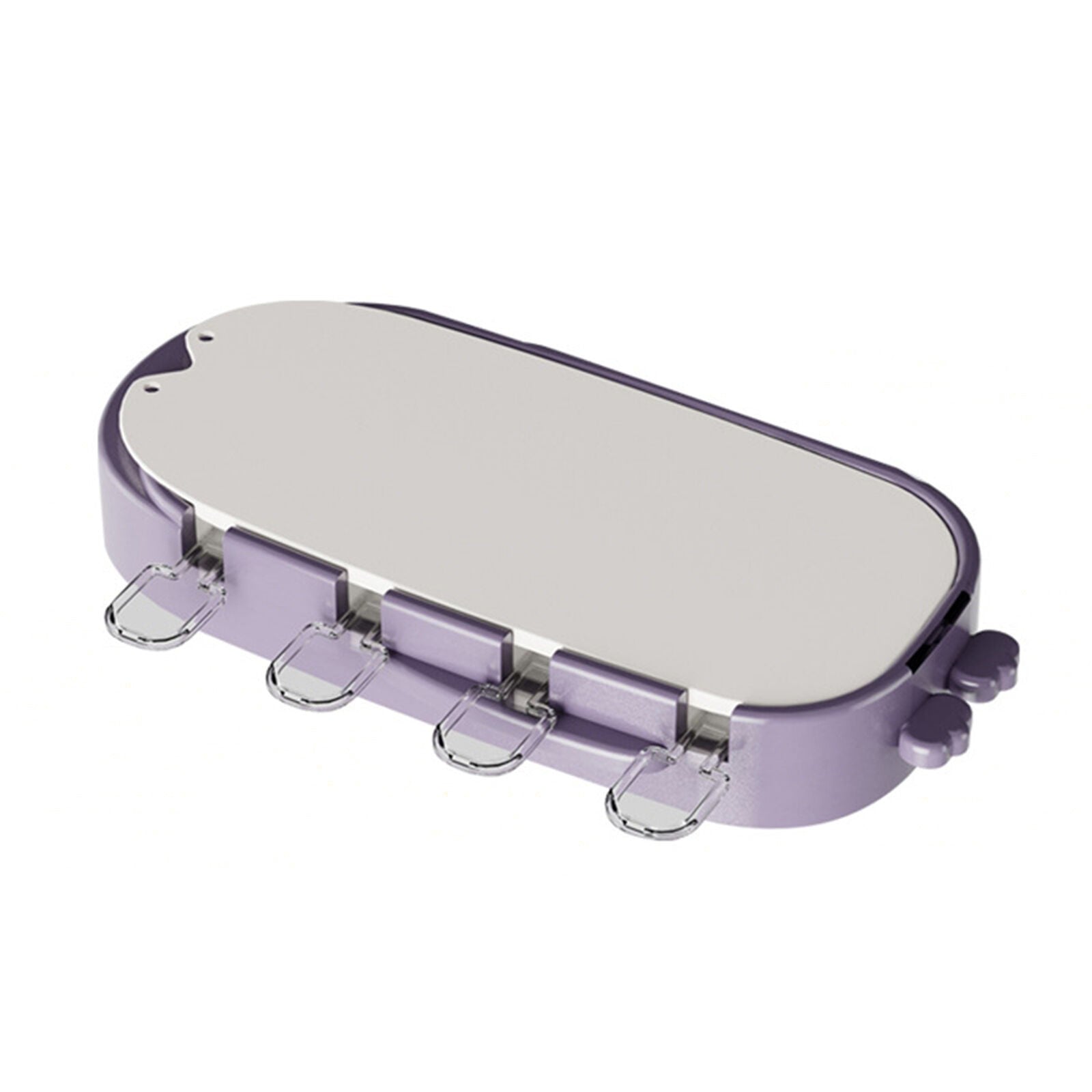 Forma pentru inghetata Flippy, 4 compartimente, forme cu animalute, materialsilicon si ABS, 21 x 12.8 x 3cm, mov-0