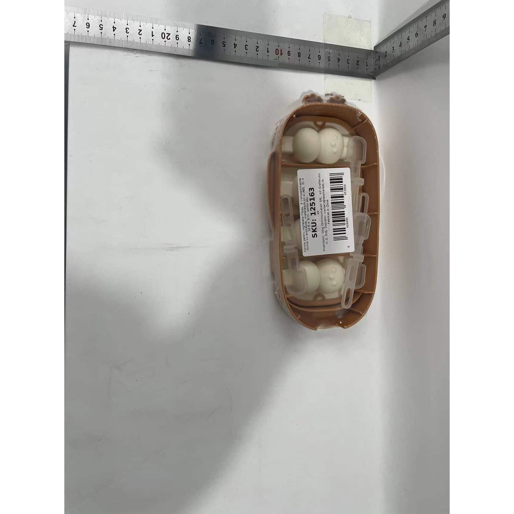 Forma pentru inghetata Flippy, 4 compartimente, forme cu animalute, materialsilicon si ABS, 21 x 12.8 x 3cm, portocaliu-11
