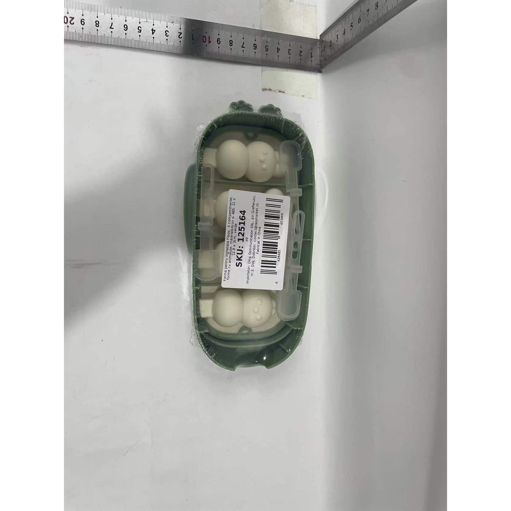 Forma pentru inghetata Flippy, 4 compartimente, forme cu animalute, materialsilicon si ABS, 21 x 12.8 x 3cm, verde-8