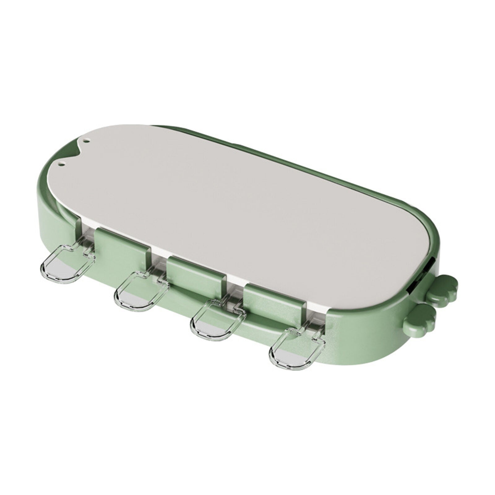 Forma pentru inghetata Flippy, 4 compartimente, forme cu animalute, materialsilicon si ABS, 21 x 12.8 x 3cm, verde-0