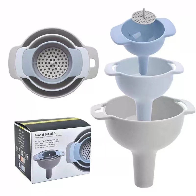Set de Palnii Multifunctionale + Filtru, Flippy, 4 in 1, din Plastic, 11 x 10 cm, Albastru-0