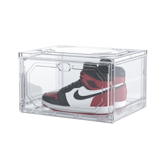 Organizator de Pantofi, Flippy, din PP+ABS, Usa Laterala Magnetica, Rezistenta la Praf, Anti-Oxidare, Utilizare Multipla, 36 x 28 x 21 cm, Transparent-0