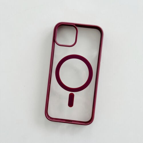 Husa MagSafe pentru Apple iPhone 14, Full Cover, Frosted Acrylic Color Big Hole, Magnetica, Incarcare Wireless, Flippy, Mov-1