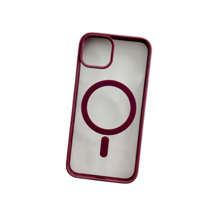 Husa MagSafe pentru Apple iPhone 14, Full Cover, Frosted Acrylic Color Big Hole, Magnetica, Incarcare Wireless, Flippy, Mov-2