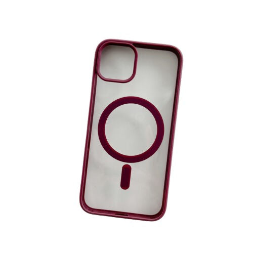 Husa MagSafe pentru Apple iPhone 14, Full Cover, Frosted Acrylic Color Big Hole, Magnetica, Incarcare Wireless, Flippy, Mov-2