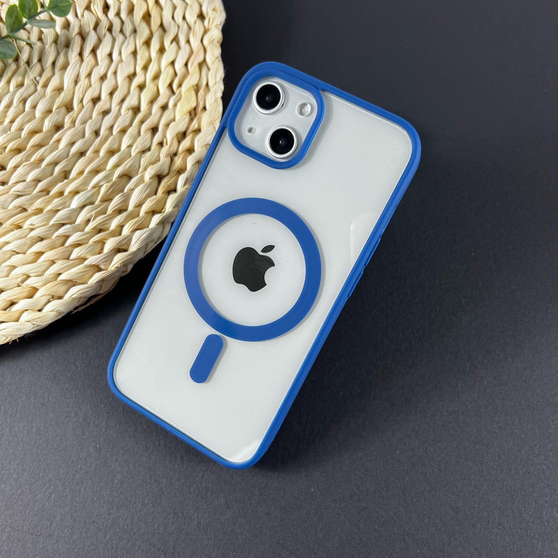 Husa MagSafe pentru Apple iPhone 11, Full Cover, Frosted Acrylic Color Big Hole, Magnetica, Incarcare Wireless, Flippy, Albastru-1