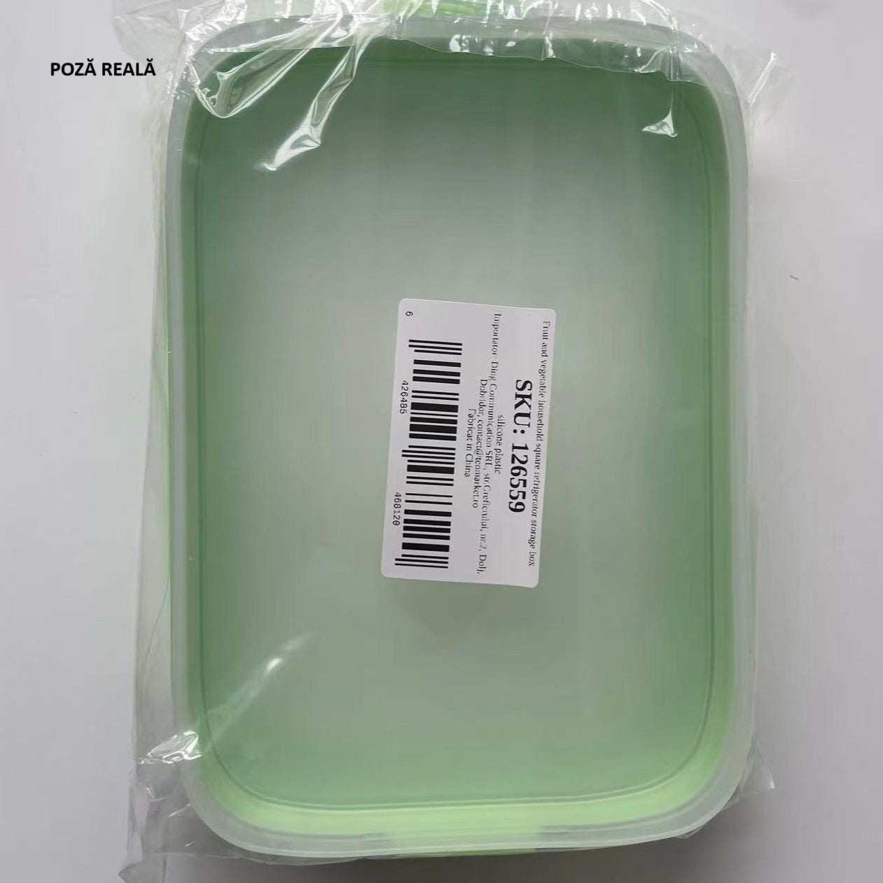 Recipient de Depozitare Alimente, Flippy, Etans, pentru Frigider, din Plastic, Mentinere Proaspata, Reutilizabil, Rezistent la Temperaturi Extreme, 22x14.7x5 cm, Verde-4