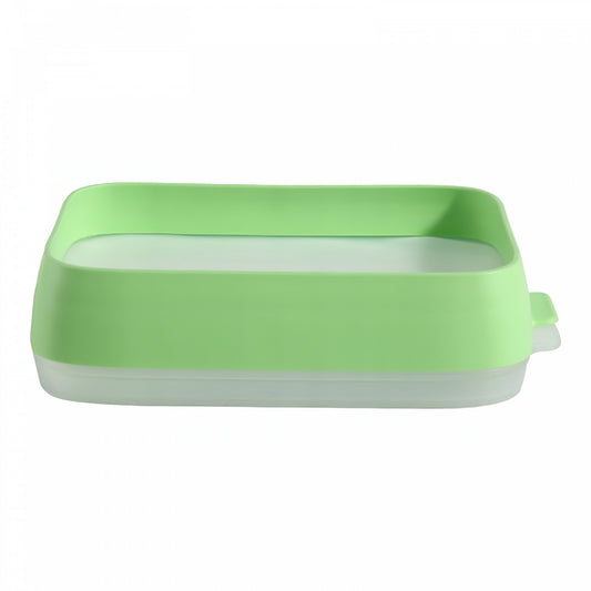 Recipient de Depozitare Alimente, Flippy, Etans, pentru Frigider, din Plastic, Mentinere Proaspata, Reutilizabil, Rezistent la Temperaturi Extreme, 22x14.7x5 cm, Verde-0