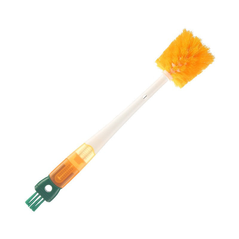 Perie 5in1 de Curatat Pahare, Cani, Sticle, Flippy, cu Maner Lung, Accesorii pentru Spalarea Paielor si Capacelor, Usor de Agatat, 36x7x7cm, Portocaliu-Alb-0