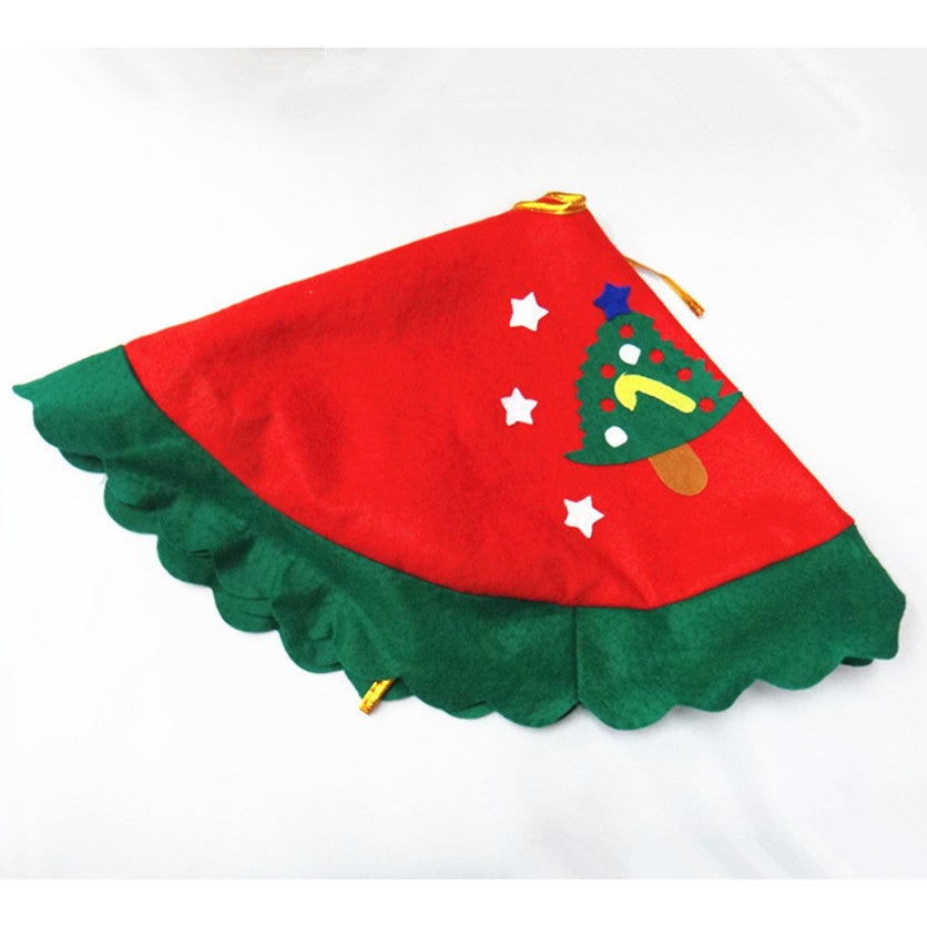 Covoras pentru bradul de Craciun Flippy, lana, rosu/verde, 60 cm-2
