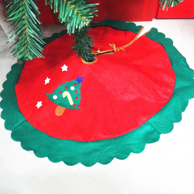 Covoras pentru bradul de Craciun Flippy, lana, rosu/verde, 60 cm-3