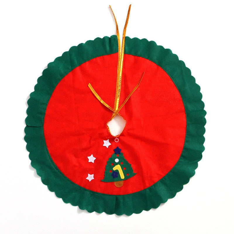 Covoras pentru bradul de Craciun Flippy, lana, rosu/verde, 60 cm-0
