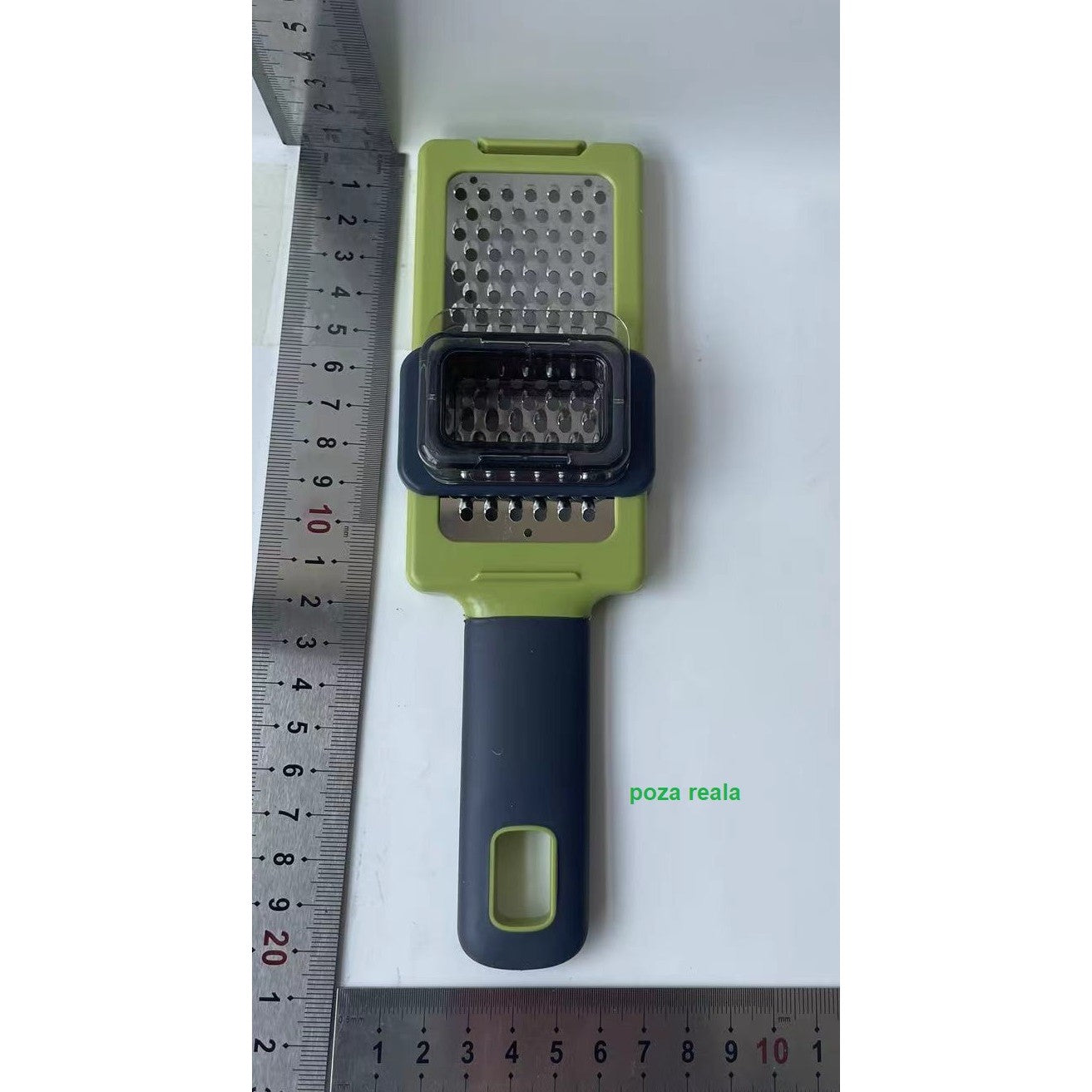 Razatoare Multifunctionala, Flippy, pentru Ustuoi, Branza, Cascaval, 20.3 x 5.8 x 3.3 cm, Verde/Gri-1