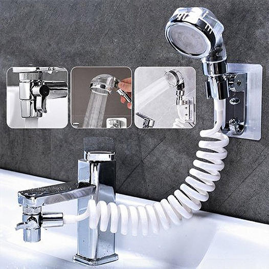 Para de dus suplimentara cu furtun extensibil pentru chiuveta sau cada, AVX-AG176B-0