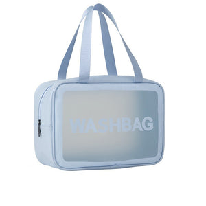 Geanta Cosmetice de Voiaj, Flippy, Impermeabila, Translucida Mata, 26 x 15 x 10 cm, Albastru-0