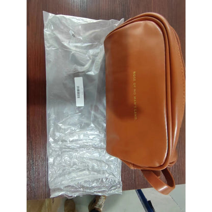 Geanta cosmetice pentru femei Flippy, material poliuretan, 25 x 14.5 x 14.5 cm, Impermeabila, Maro-6