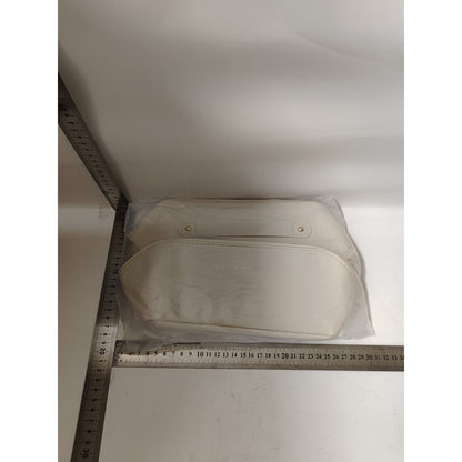 Geanta de Calatorie Flippy, Pentru Cosmetice, Portabila, Impermeabila, din Piele Ecologica, Compartimente Multiple, cu Fermoar, 23 x 11.5 x 10.5 cm, Crem-15