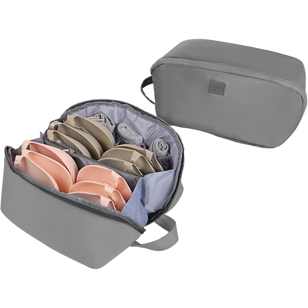 Geanta De Depozitare, Flippy 3 In 1, Portabila, Pentru Lenjerie, Sutiene Si Sosete, Multi-Functionala, Pentru Bagaj, Calatorii Si Afaceri, 23 x 13 x 13, Gri-3