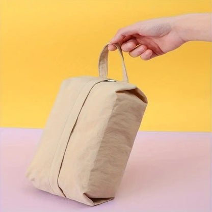Geanta de Depozitare, Flippy, Pentru Haine Mici, Lenjerie, Sosete, Cosmetice, Impermeabila, cu Maner, 10x20x3 cm, Crem-3