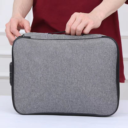Geanta Flippy pentru Depozitare Acte si Documente, Facturi, Carduri, cu Cod de Securitate, 2 Compartimente, Impermeabila, 37 x 10.5 x 27 cm, Gri-17