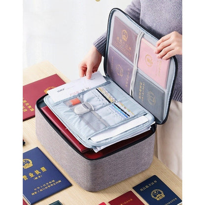 Geanta Flippy pentru Depozitare Acte si Documente, Facturi, Carduri, cu Cod de Securitate, 2 Compartimente, Impermeabila, 37 x 10.5 x 27 cm, Gri-16