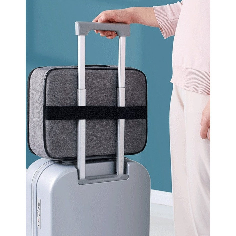 Geanta Flippy pentru Depozitare Acte si Documente, Facturi, Carduri, cu Cod de Securitate, 2 Compartimente, Impermeabila, 37 x 10.5 x 27 cm, Gri-15