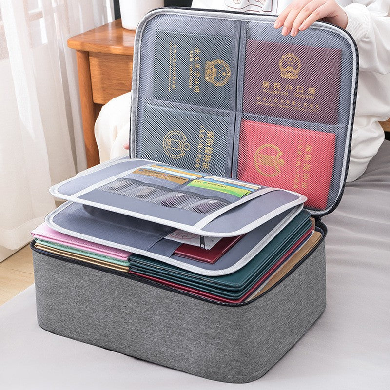 Geanta Flippy pentru Depozitare Acte si Documente, Facturi, Carduri, cu Cod de Securitate, 2 Compartimente, Impermeabila, 37 x 10.5 x 27 cm, Gri-4