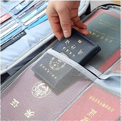 Geanta Flippy pentru Depozitare Acte si Documente, Facturi, Carduri, cu Cod de Securitate, 5 Compartimente, Impermeabila, 37 x 20 x 27 cm, Gri-3