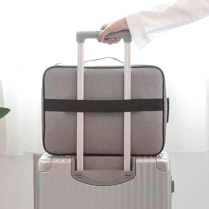Geanta Flippy pentru Depozitare Acte si Documente, Facturi, Carduri, cu Cod de Securitate, 5 Compartimente, Impermeabila, 37 x 20 x 27 cm, Gri-5