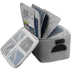 Geanta Flippy pentru Depozitare Acte si Documente, Facturi, Carduri, cu Cod de Securitate, 5 Compartimente, Impermeabila, 37 x 20 x 27 cm, Gri-0