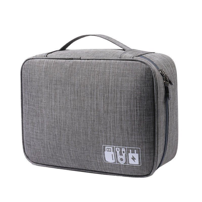 Geanta Organizatoare Flippy, Pentru Cabluri si Accesorii, Portabila, Impermeabila, 24,5 x 18 x10cm, Gri-8