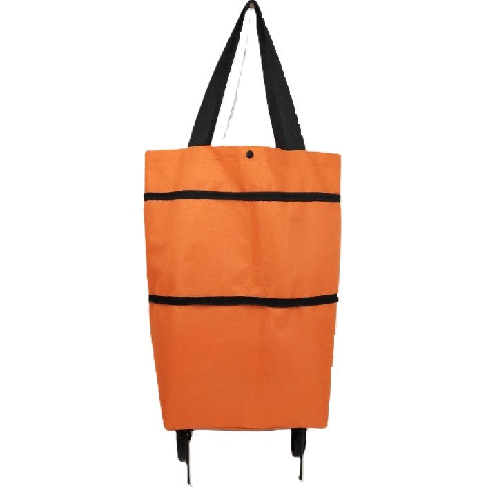 Geanta Pliabila, Flippy, 2 in 1, Carucior cu Roti, pentru Cumparaturi, 19 l, Portocaliu, Plastic, 39 x 46 x 12 cm-0