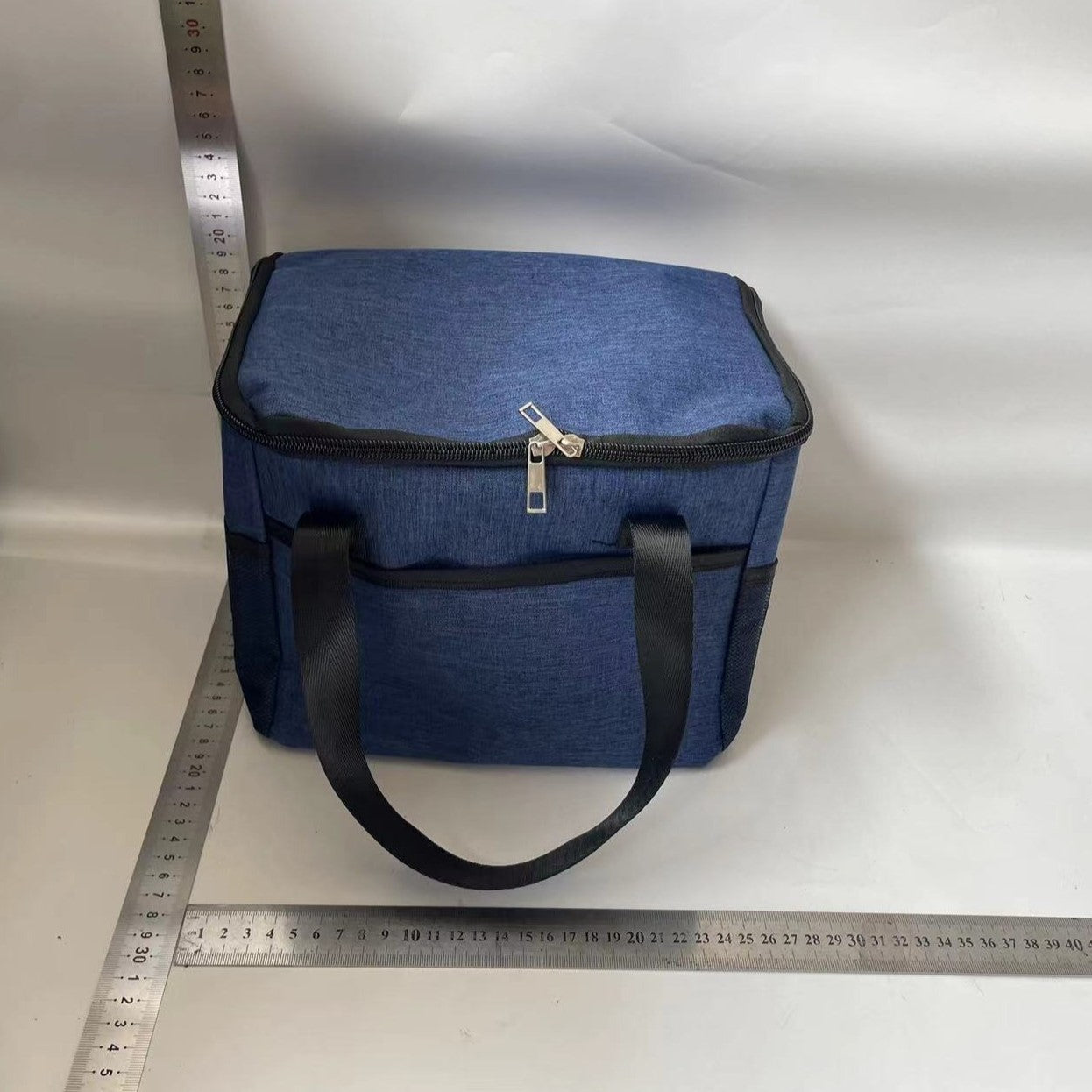 Geanta Termica Flippy pentru Pranz, Compartimente Telefon si Tacamuri, Multifunctionala, Impermeabila, 24x18x21 cm, Albastru-3