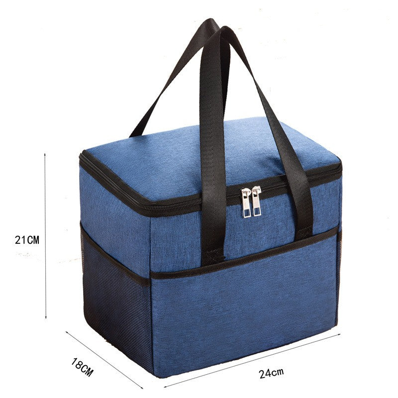 Geanta Termica Flippy pentru Pranz, Compartimente Telefon si Tacamuri, Multifunctionala, Impermeabila, 24x18x21 cm, Albastru-5