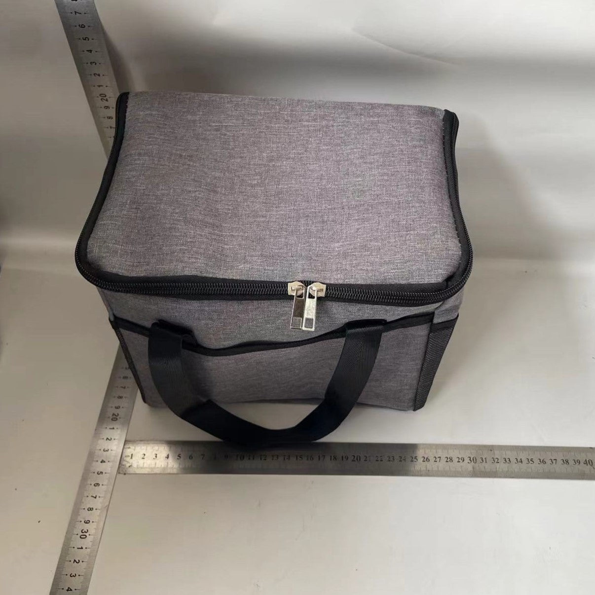 Geanta Termica Flippy pentru Pranz, Compartimente Telefon si Tacamuri, Multifunctionala, Impermeabila, 24x18x21 cm, Gri-1
