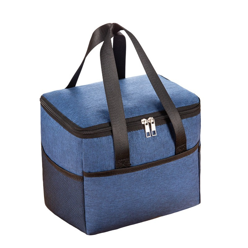 Geanta Termica Flippy pentru Pranz, Compartimente Telefon si Tacamuri, Multifunctionala, Impermeabila, 24x18x21 cm, Albastru-0