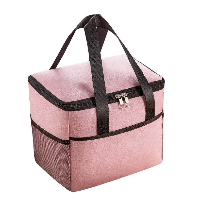 Geanta Termica Flippy pentru Pranz, Compartimente Telefon si Tacamuri, Multifunctionala, Impermeabila, 24x18x21 cm, Roz-0