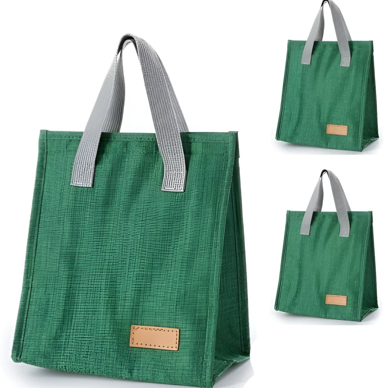 Geanta Termoizolanta Tip Bento Bag Flippy, Camping Cooler, Aluminiu, 22.5x13x25,5 cm, 3.3 L, Verde-2