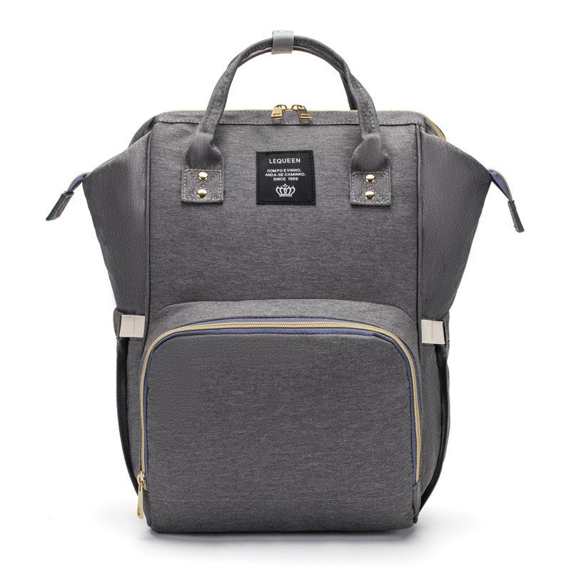 Rucsac Multifunctional pentru Mamici, Flippy, din Panza Oxford, Compartimentare Multipla, Impermeabil, 43 x 18 x 26 cm, Gri Inchis-0