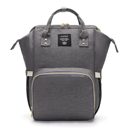 Rucsac Multifunctional pentru Mamici, Flippy, din Panza Oxford, Compartimentare Multipla, Impermeabil, 43 x 18 x 26 cm, Gri Inchis-0